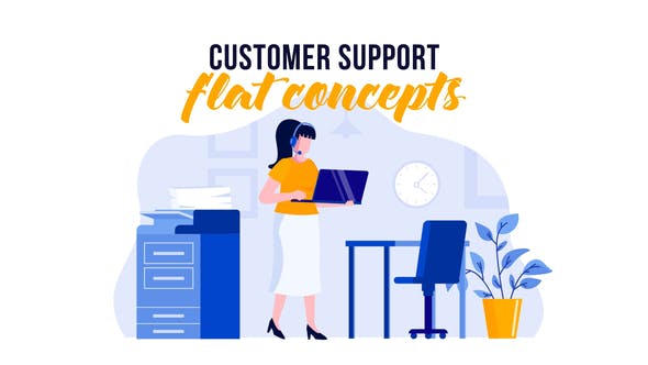 Customer support Flat Concept - 29529589 Download Videohive