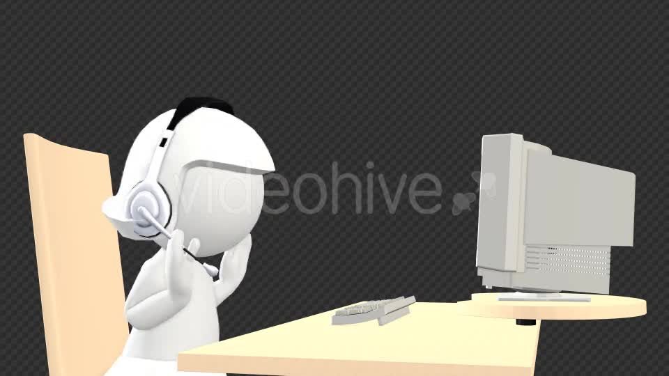 Customer Support Girl 3D Puppet Character - Download Videohive 19368102