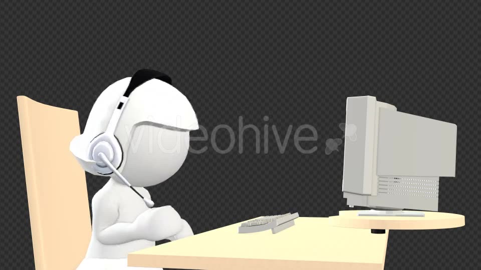 Customer Support Girl 3D Puppet Character - Download Videohive 19368102