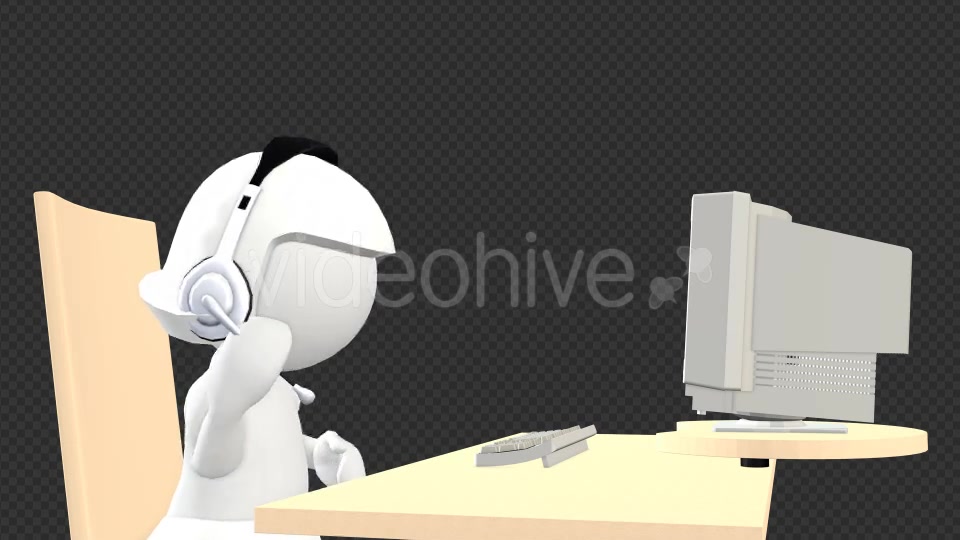 Customer Support Girl 3D Puppet Character - Download Videohive 19368102