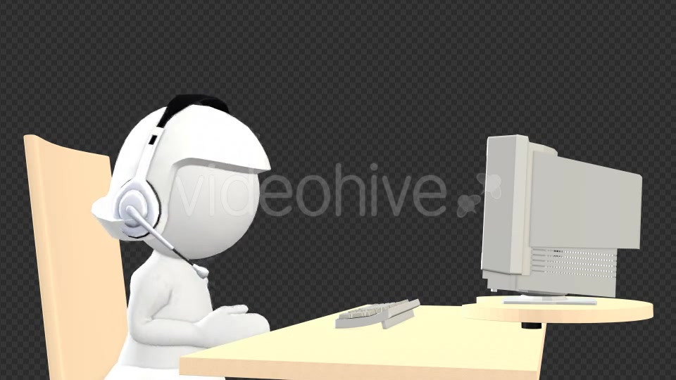 Customer Support Girl 3D Puppet Character - Download Videohive 19368102