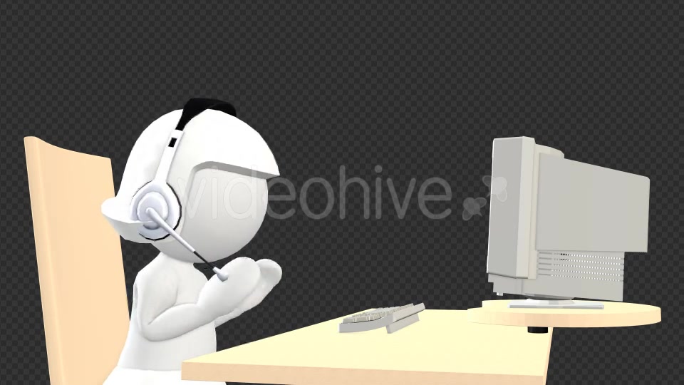 Customer Support Girl 3D Puppet Character - Download Videohive 19368102