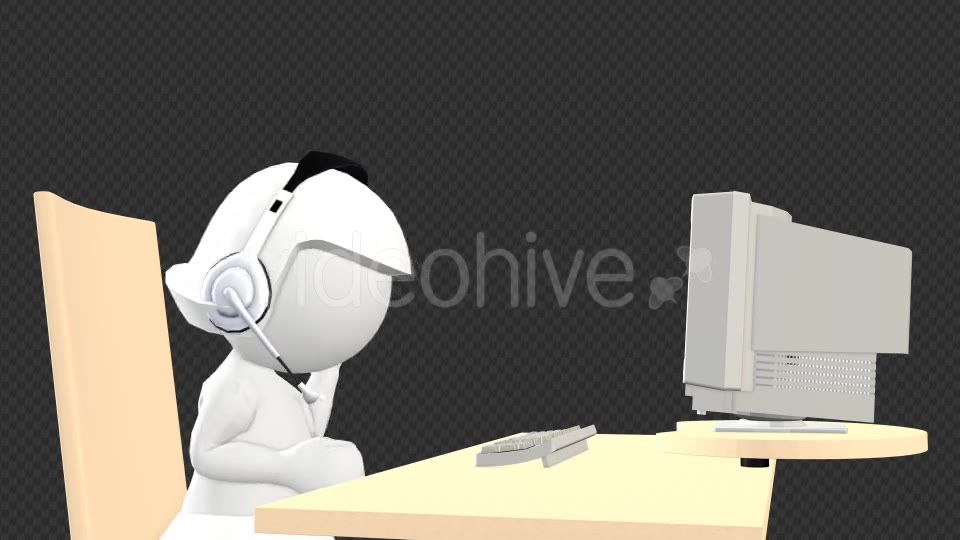 Customer Support Girl 3D Puppet Character - Download Videohive 19368102