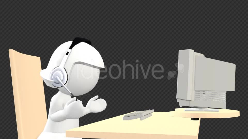 Customer Support Girl 3D Puppet Character - Download Videohive 19368102