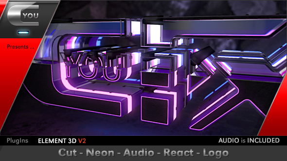 Cut Neon Audio React Logo - Download Videohive 20045110
