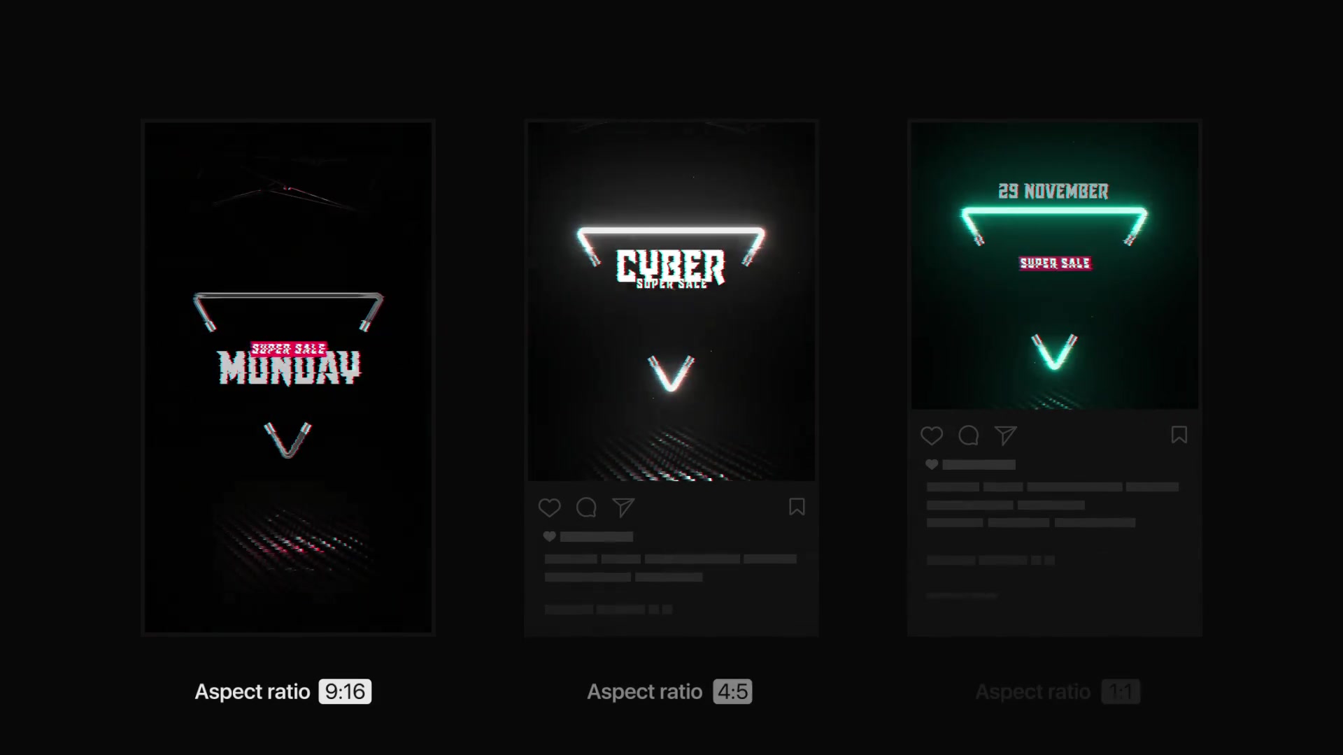 Cyber Monday | Neon Stories & Posts Videohive 34692148 After Effects Image 3