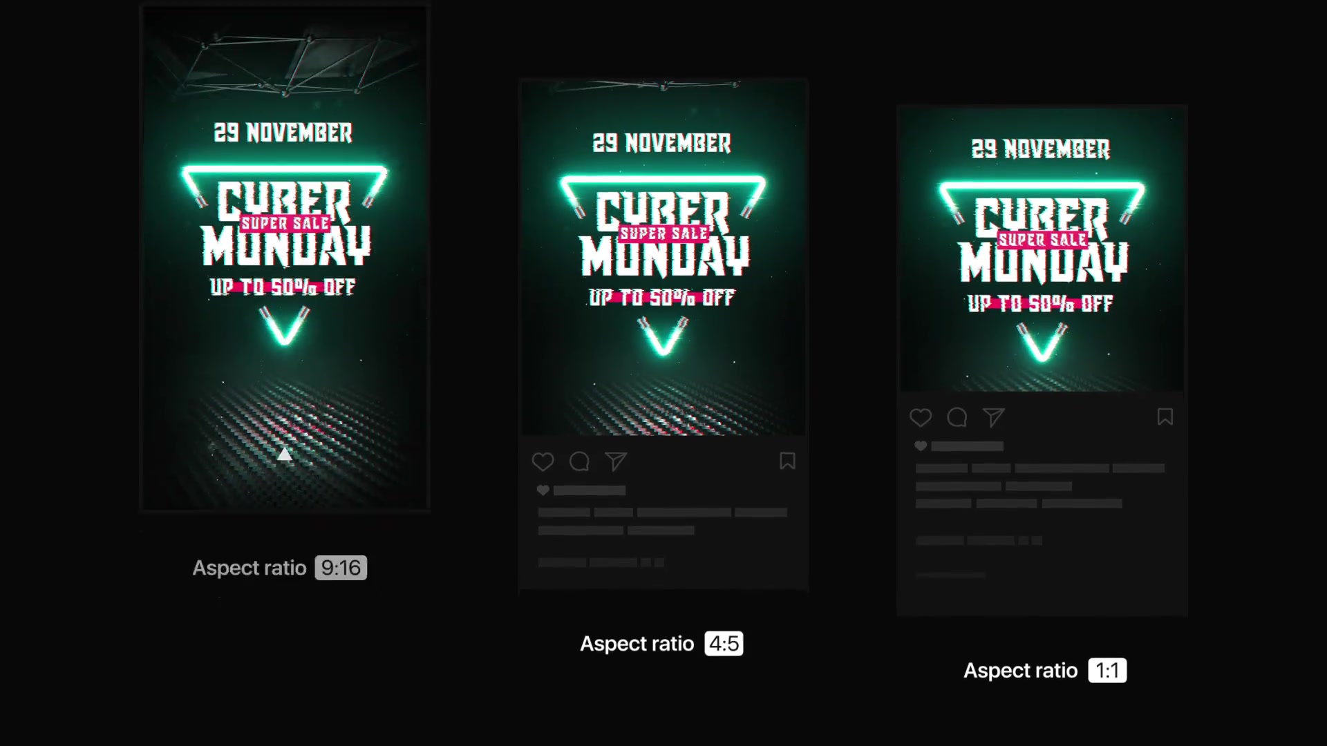 Cyber Monday | Neon Stories & Posts Videohive 34692148 After Effects Image 4