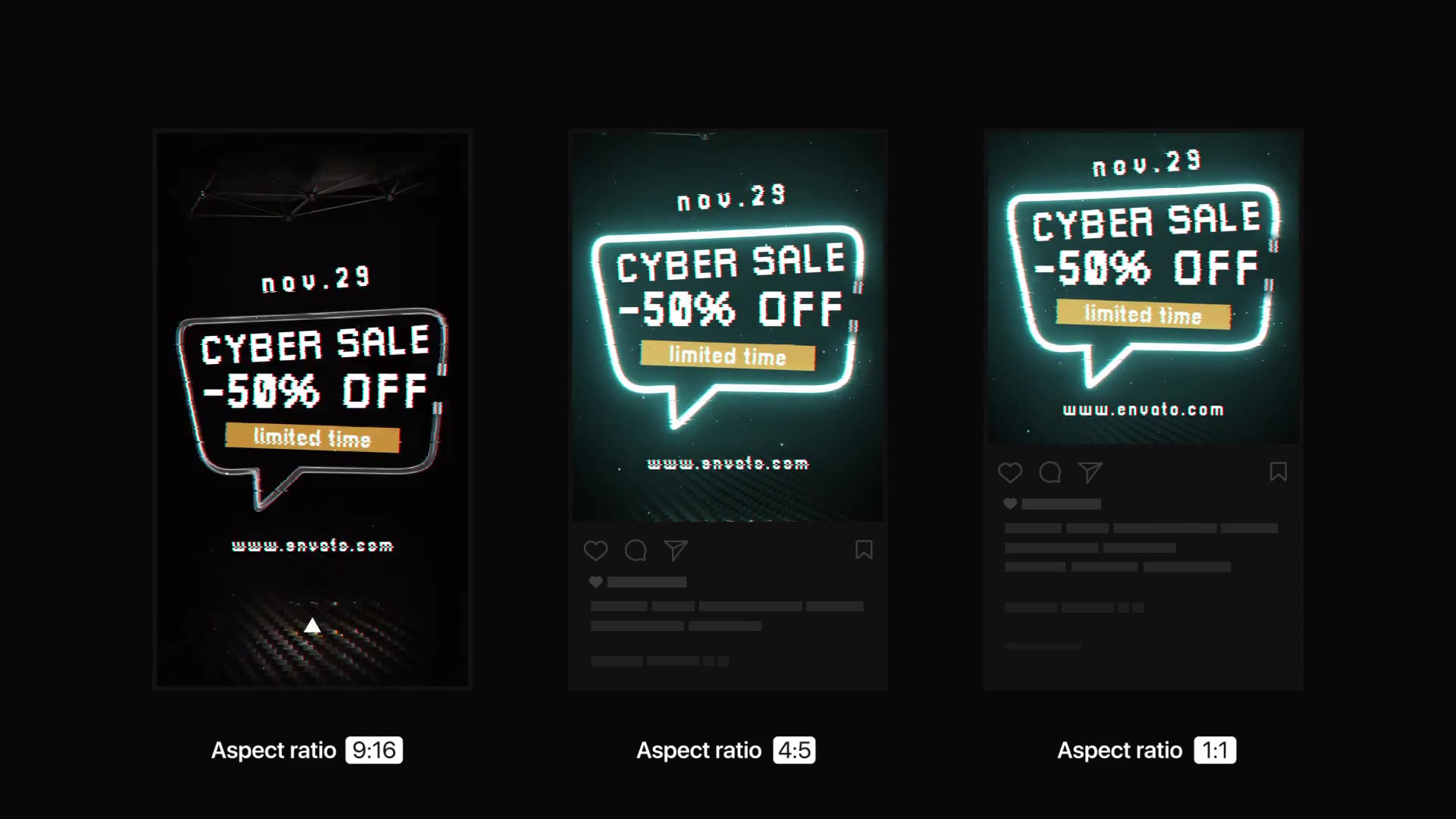 Cyber Monday | Neon Stories & Posts Videohive 34692148 After Effects Image 8