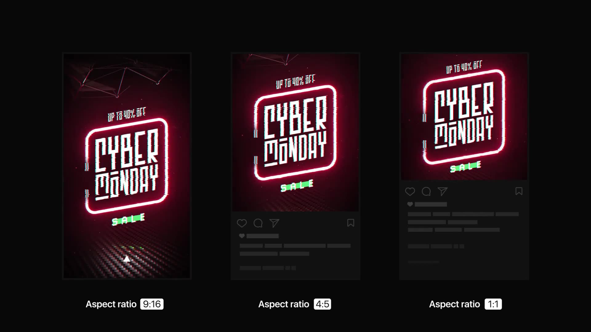 Cyber Monday | Neon Stories & Posts Videohive 34692148 After Effects Image 9