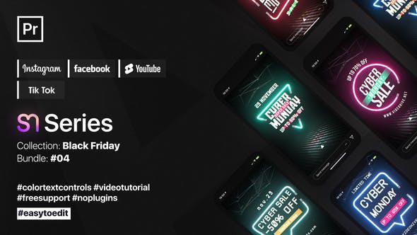 Cyber Monday | Pr Neon Stories & Posts - Videohive Download 34760021