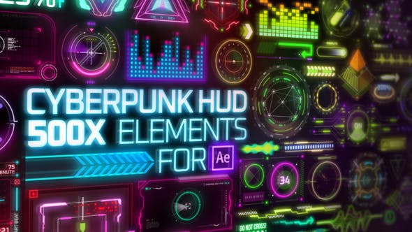 Cyberpunk HUD Elements for After Effects - 29060179 Videohive Download