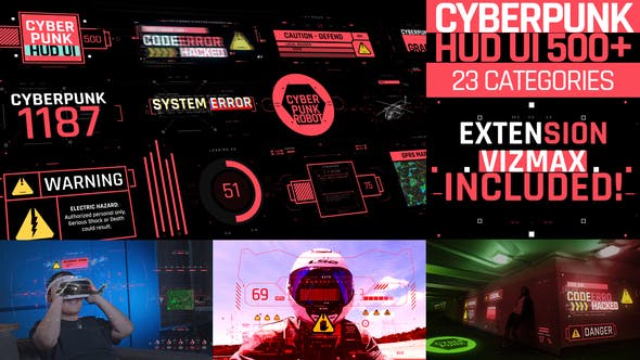 Cyberpunk HUD UI 500+ - Download Videohive 31040533