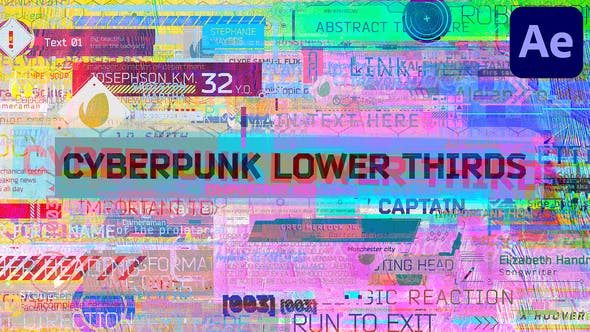 Cyberpunk Lower Thirds - Download 38335201 Videohive