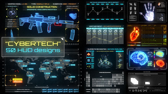 CyberTech HUD Infographic Pack - Download Videohive 10581330