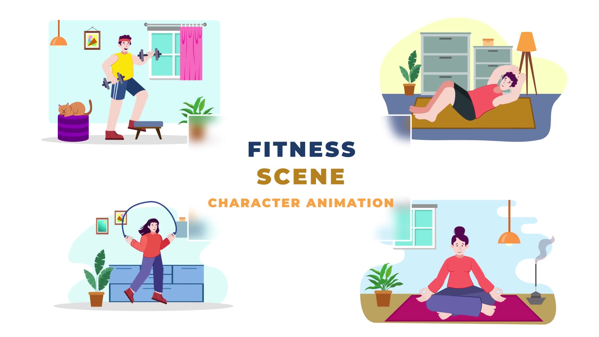 Daily Exercise Animation Scene Character Videohive 38960222 After Effects Image 2