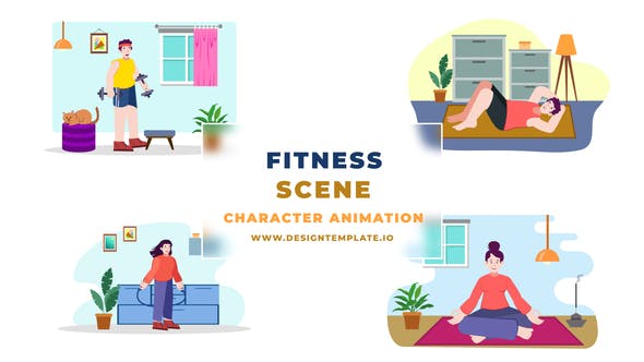 Daily Exercise Animation Scene Character - Videohive 38960222 Download