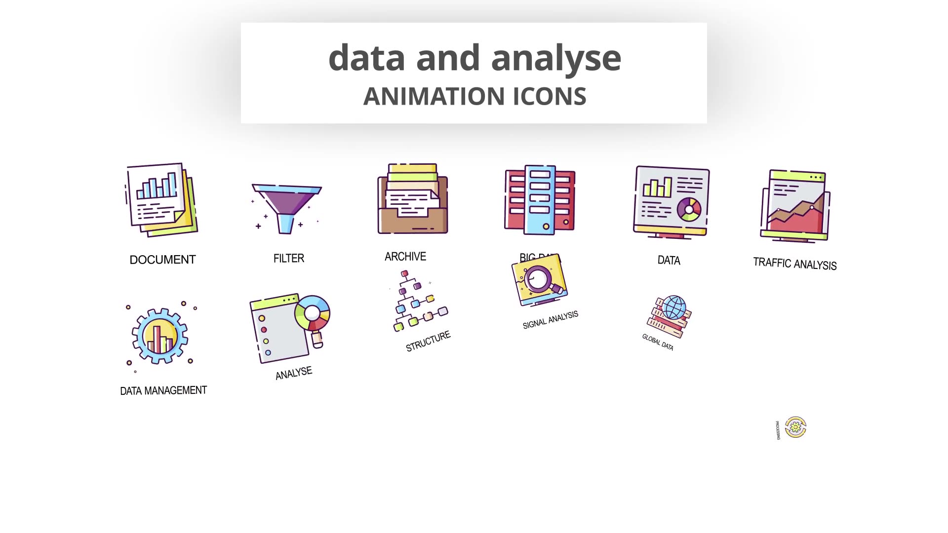 Data & Analyse Animation Icons Videohive 29201842 After Effects Image 4
