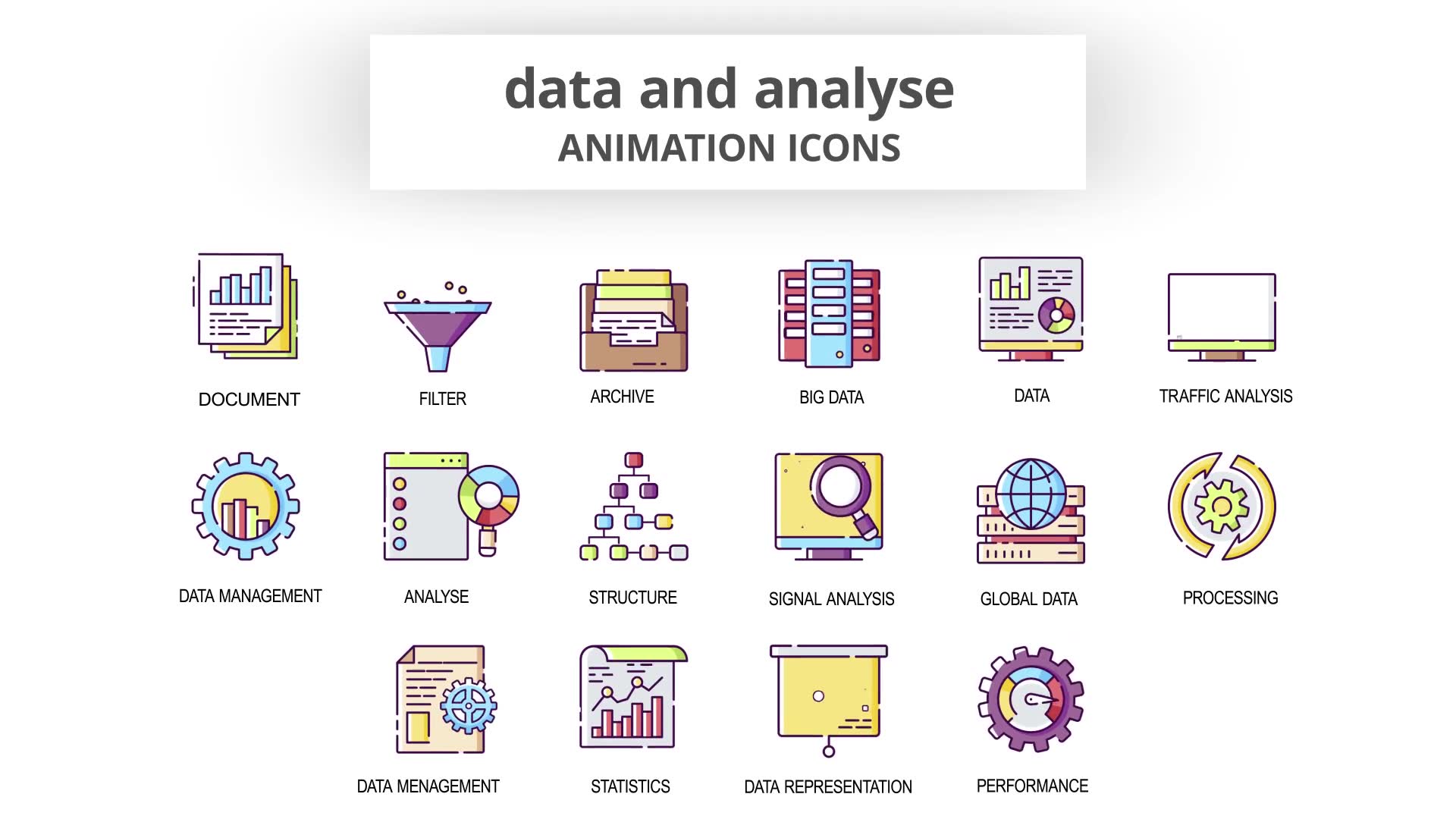 Data & Analyse Animation Icons Videohive 29201842 After Effects Image 6