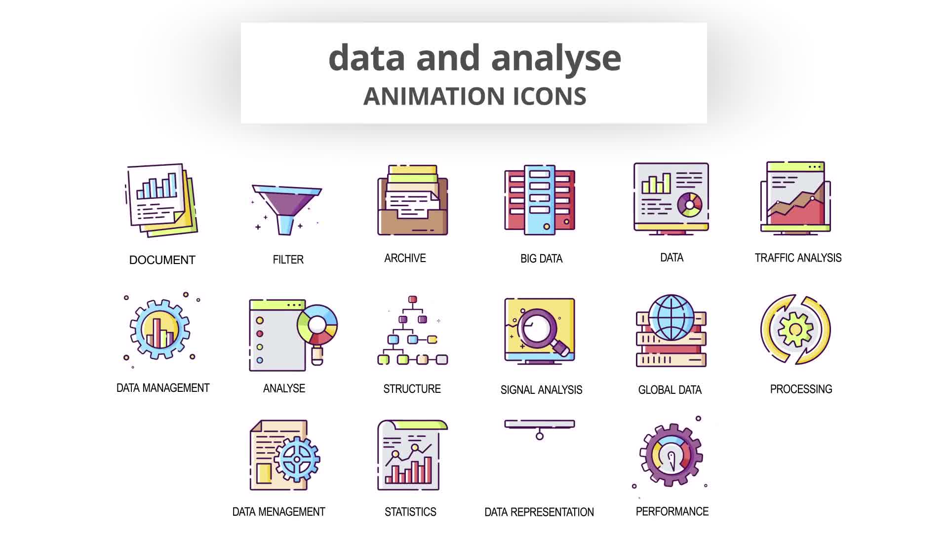 Data & Analyse Animation Icons Videohive 29201842 After Effects Image 9