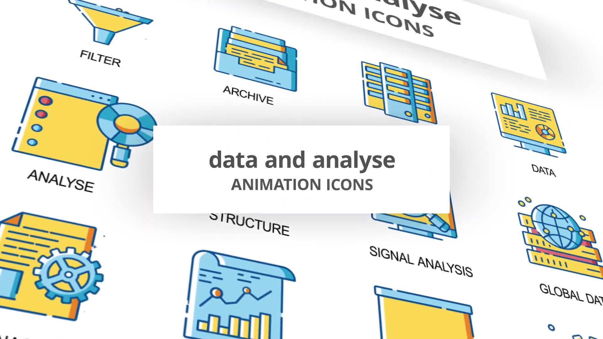 Data animated. Анимационные иконки анализ.