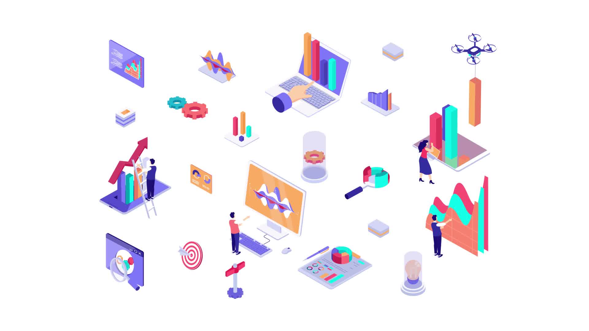 Data analysis Isometric Icons Videohive 36117658 After Effects Image 10