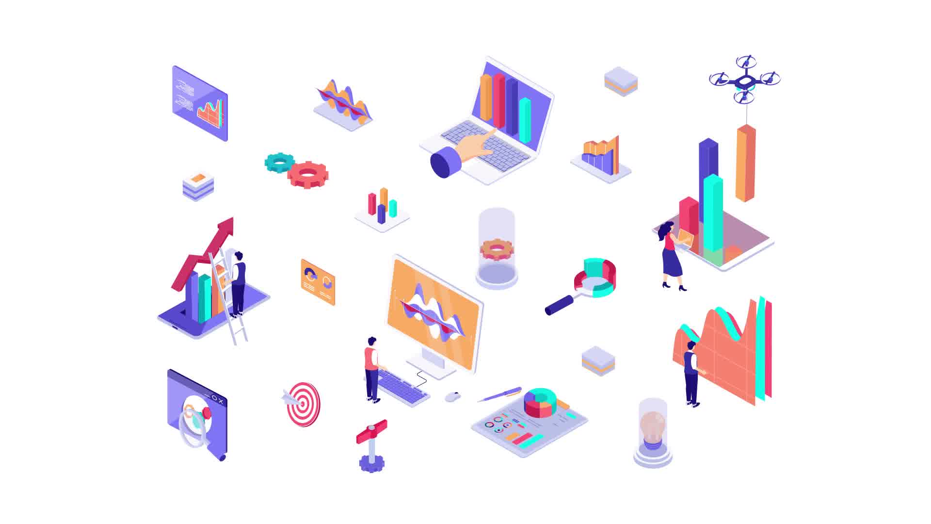 Data analysis Isometric Icons Videohive 36117658 After Effects Image 11