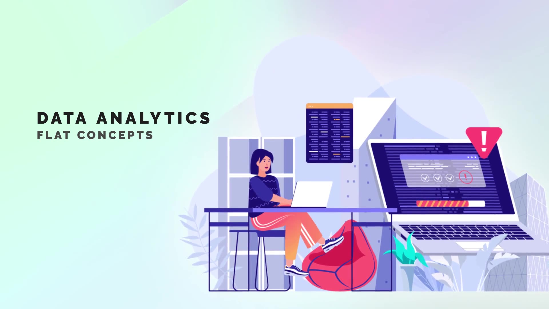 Data analytics Flat Concept Videohive 33559862 After Effects Image 2