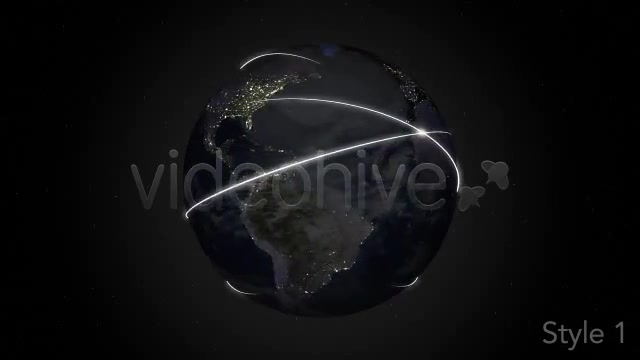 Data Communication Around Globe at Night 2 Styles - Download Videohive 3452879