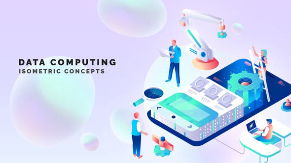 Data computing Isometric Concept - Download 33518734 Videohive
