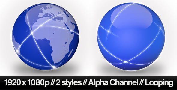Data Traveling Around Global Network 2 Styles - 3450594 Download Videohive