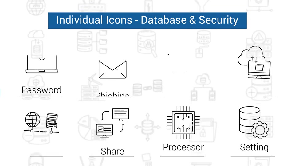 Database & Security Line Icons Videohive 33970713 After Effects Image 10