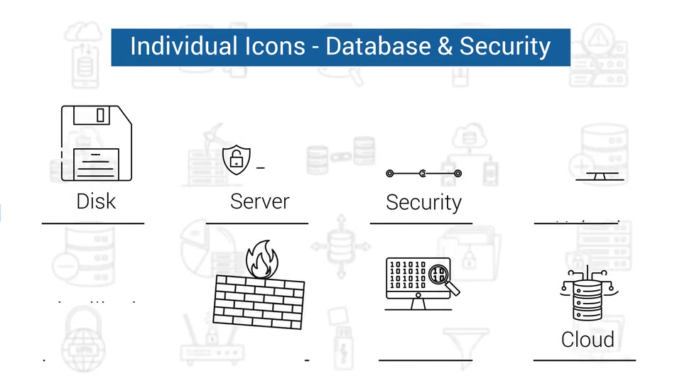 Database & Security Line Icons Videohive 33970713 After Effects Image 9