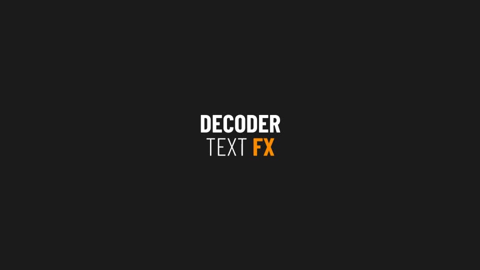 Decoder Text FX Videohive 29952885 After Effects Image 1