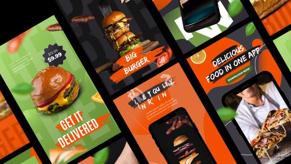 Delivery Food Stories App Promo - Download Videohive 33840831