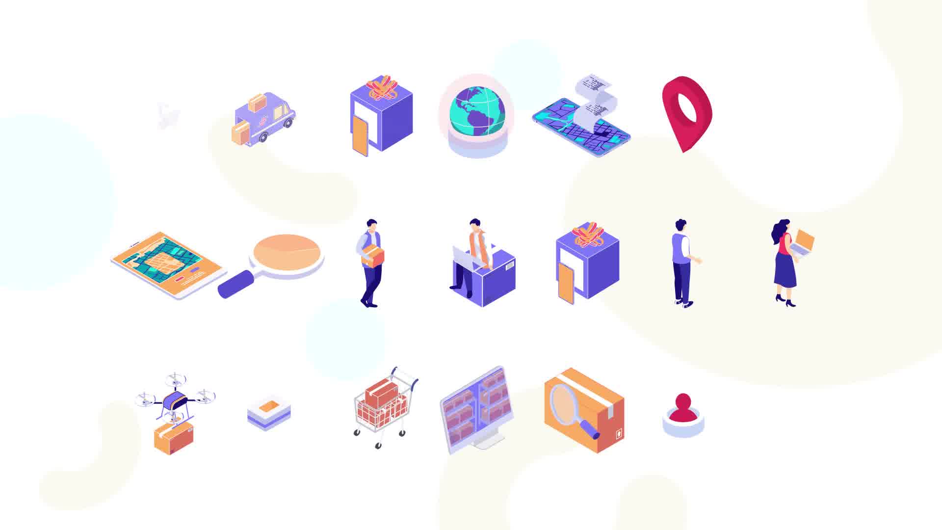 Delivery MOGRT Isometric Icons Videohive 37395262 Premiere Pro Image 11