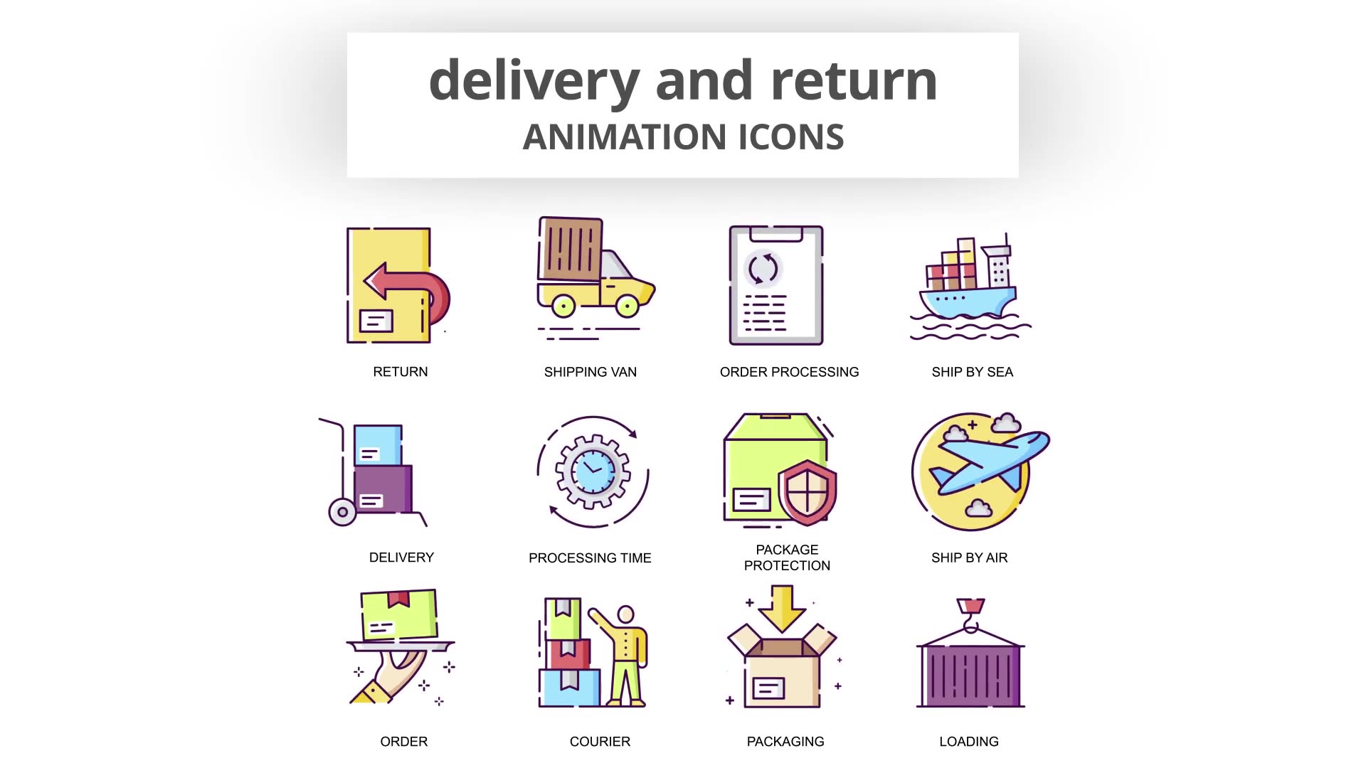 Delivery & Return Animation Icons Videohive 30885259 After Effects Image 6
