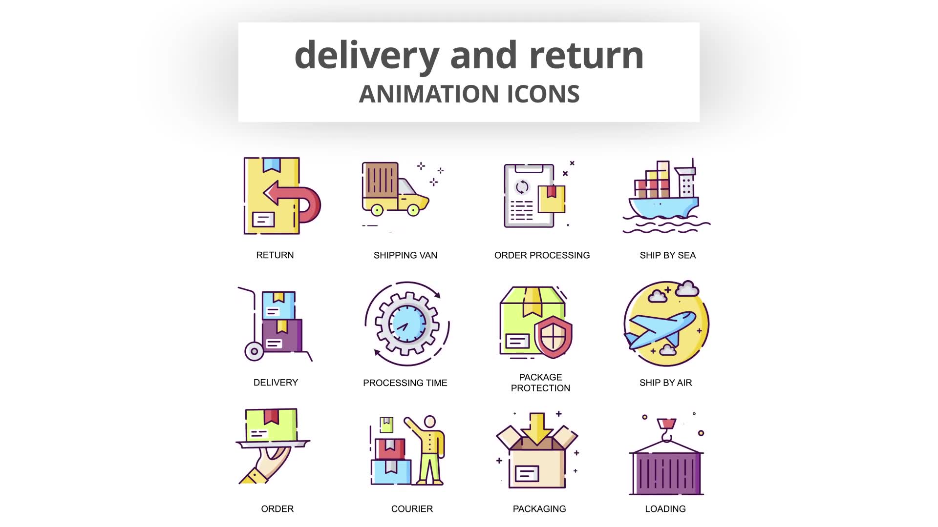 Delivery & Return Animation Icons Videohive 30885259 After Effects Image 7