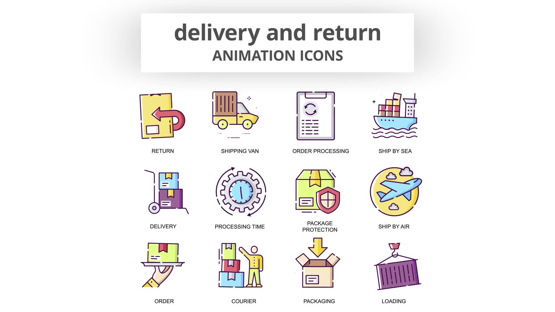 Delivery & Return Animation Icons Videohive 30885259 After Effects Image 8