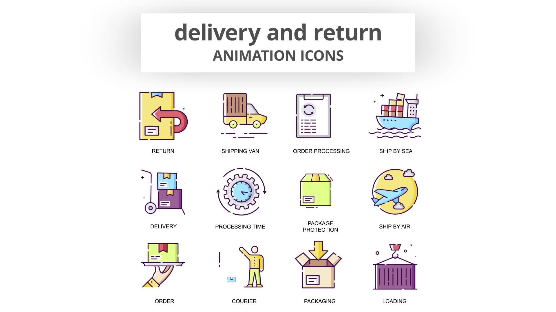 Delivery & Return Animation Icons Videohive 30885259 After Effects Image 9