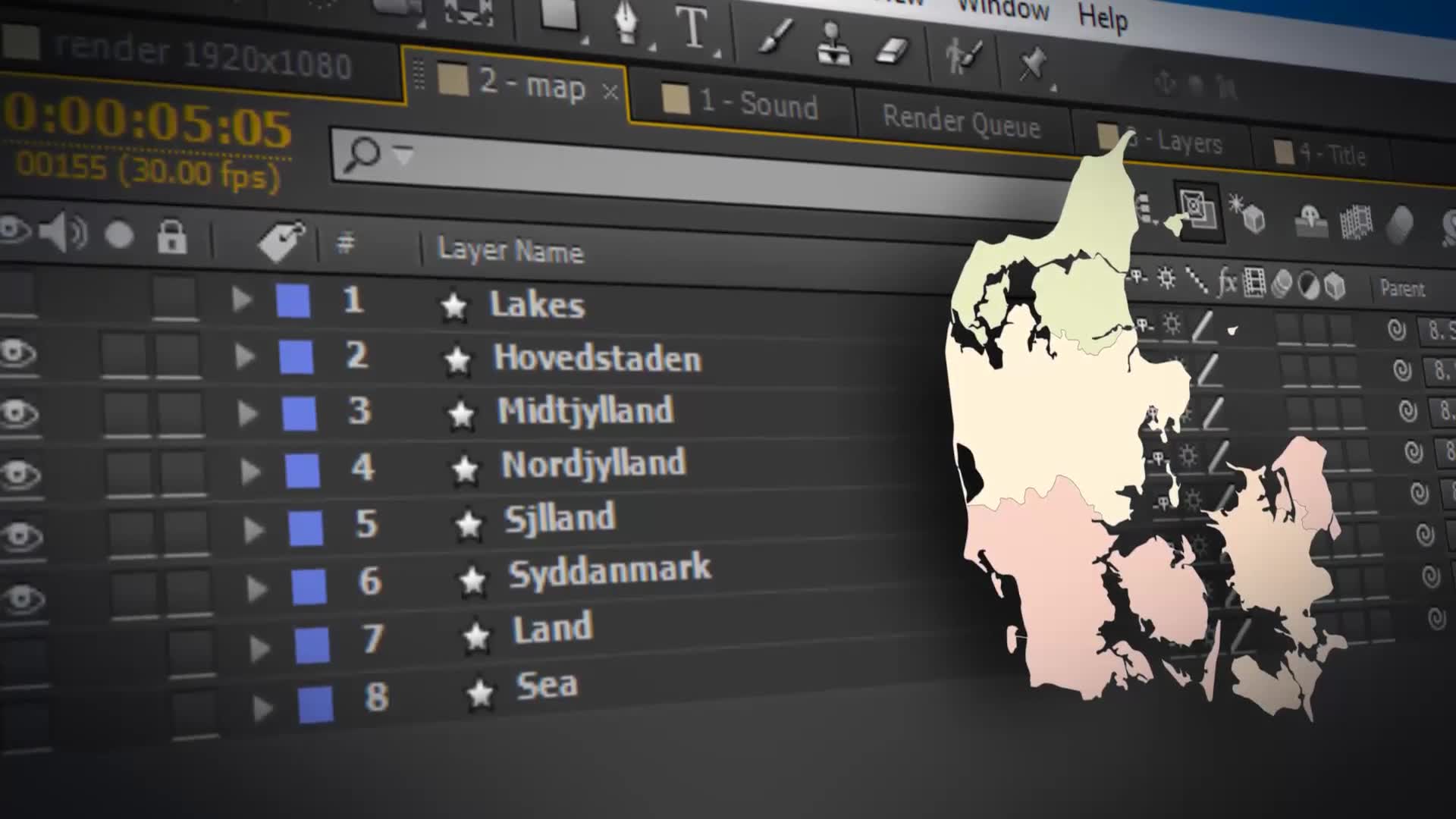 Denmark Map Kingdom of Denmark Map Kit Videohive 24269413 After Effects Image 2