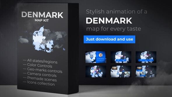 Denmark Map Kingdom of Denmark Map Kit - 24269413 Videohive Download