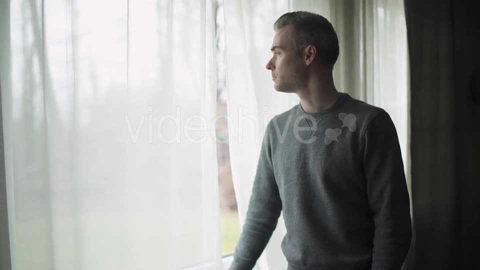 Depressed Man At Window (2 Of 9)  Videohive 12009990 Stock Footage Image 1
