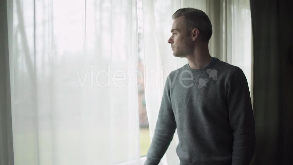Depressed Man At Window (2 Of 9)  Videohive 12009990 Stock Footage Image 2