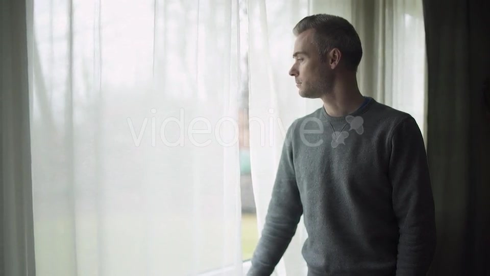 Depressed Man At Window (2 Of 9)  Videohive 12009990 Stock Footage Image 3