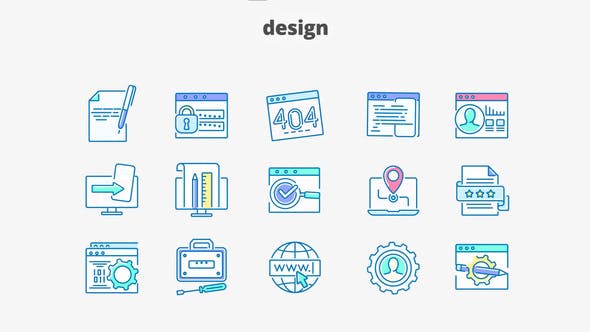 Design Filled Outline Animated Icons - Videohive Download 28340415