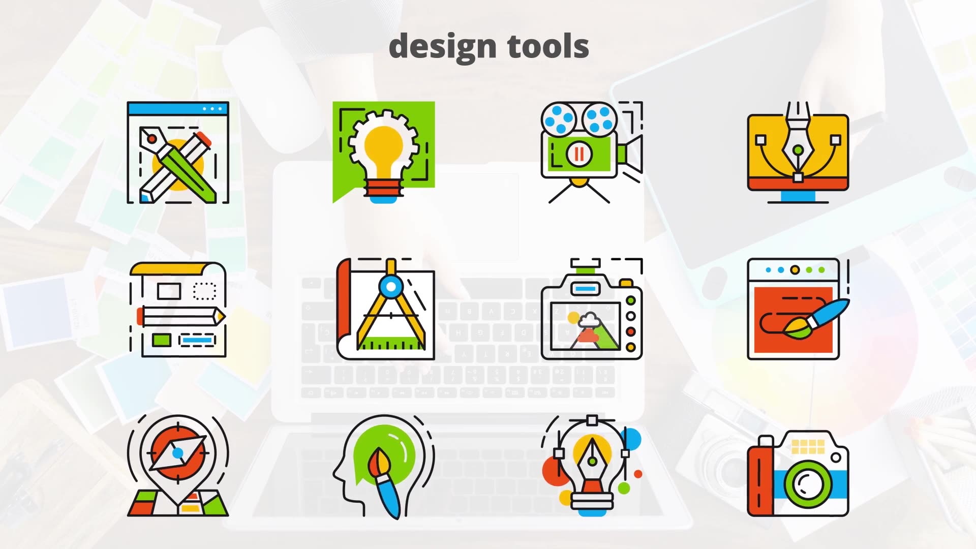Design Tools Flat Animated Icons Videohive 24429337 After Effects Image 7