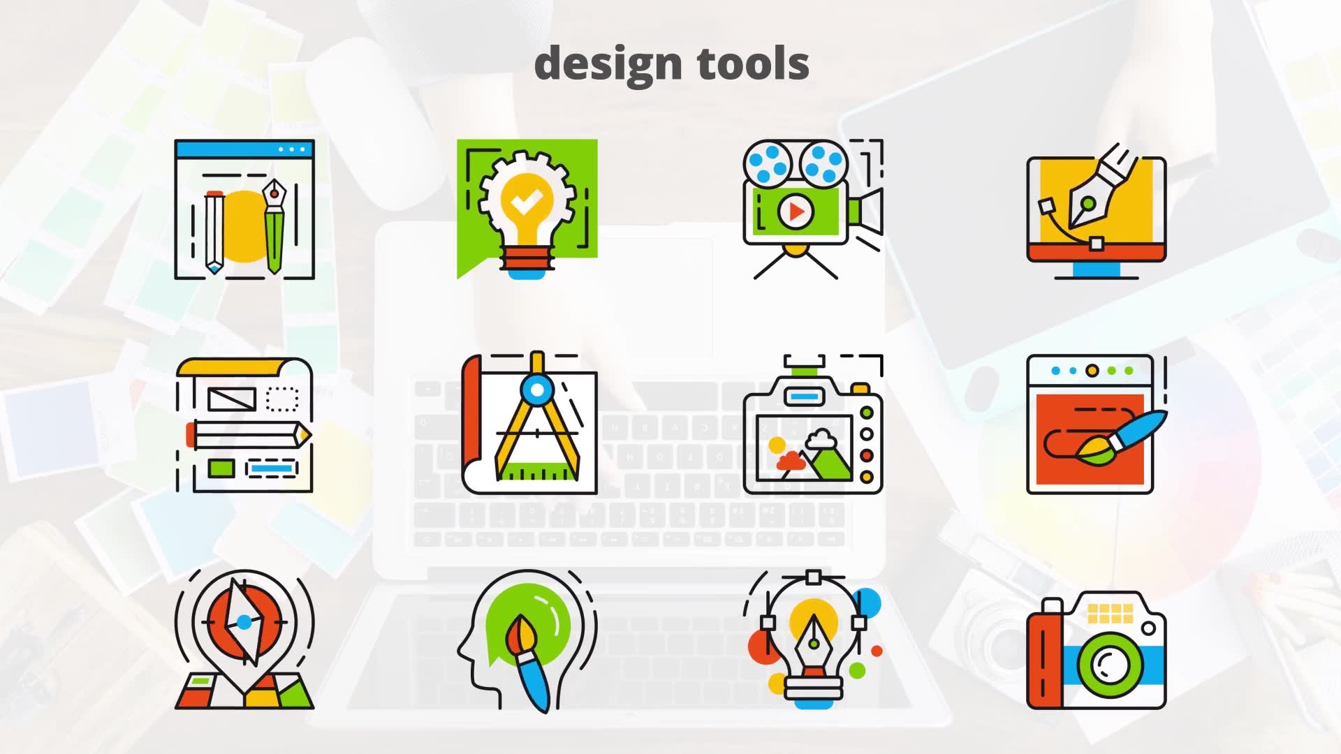 Design Tools Flat Animated Icons Videohive 24429337 After Effects Image 8