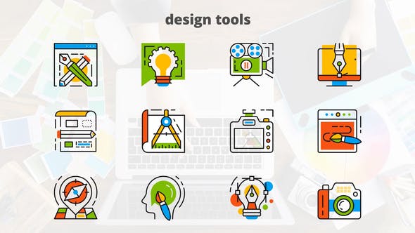 Design Tools Flat Animated Icons - Download 24429337 Videohive