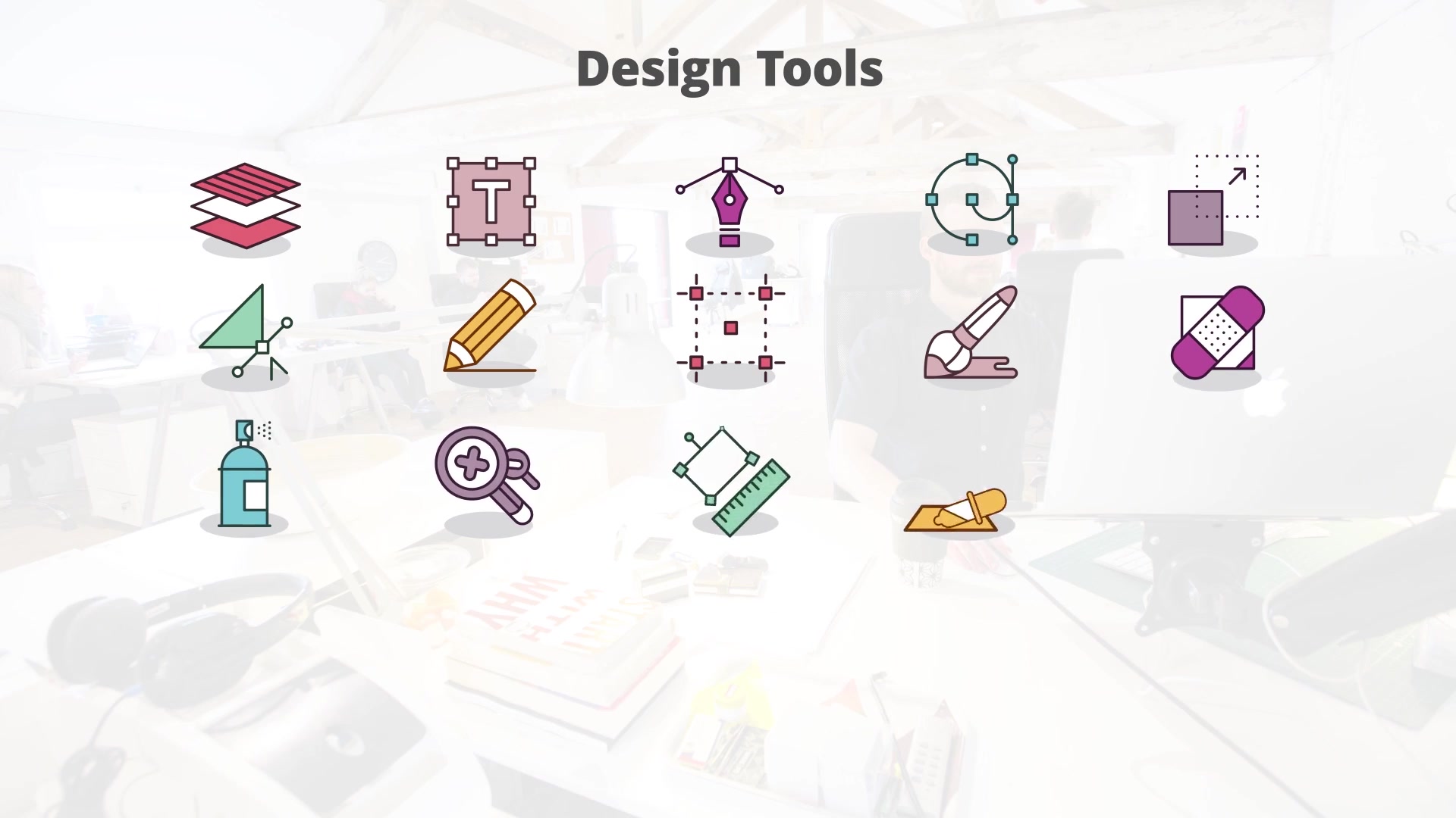 Design Tools Flat Animation Icons - Download Videohive 23381151