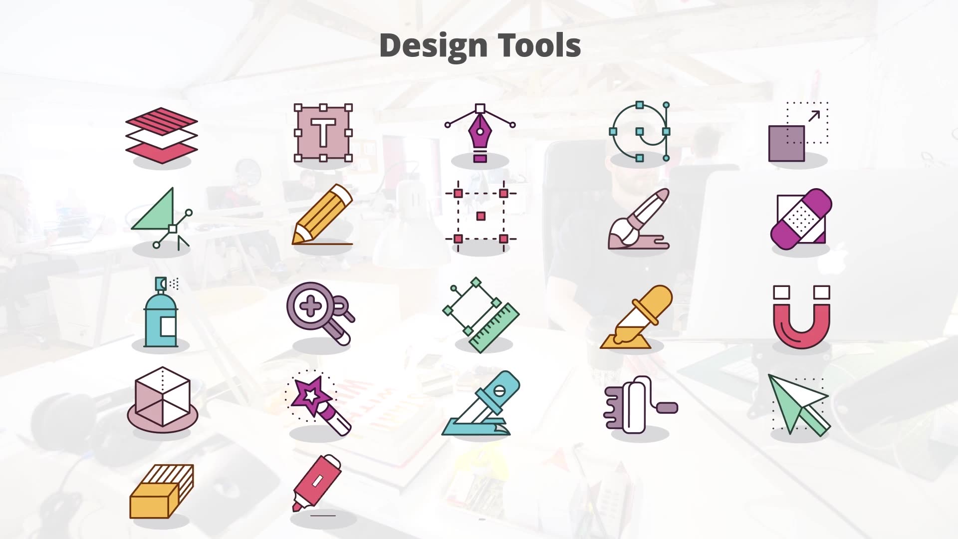 Design Tools Flat Animation Icons - Download Videohive 23381151